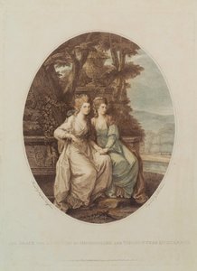 Ihre Gnaden die Herzogin von Devonshire und Viscountess Duncannon, graviert von W. Dickinson von Angelica Kauffmann