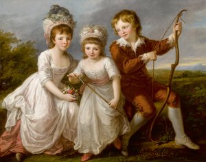 Porträt von Lady Georgiana Spencer, Henrietta Spencer und George Viscount Althorp, c. 1766 von Angelica Kauffmann