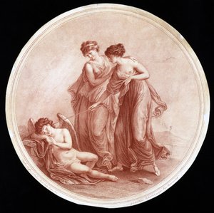 Graces weckt Amor, graviert von William Wynne Ryland, 1776