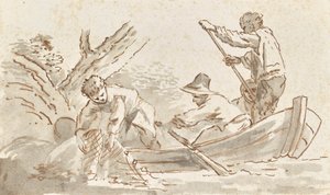 Fischer beim Netzeinholen von Angelica Kauffmann