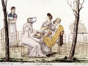 Les ennuyés de Lonchamp, März 1806. Zeichnung von Garbizza.