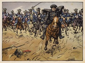 Preußischer Feldmarschall Gneisenau führt einen Kavallerieangriff an von Angelo Jank