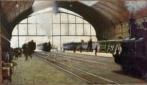 Hauptbahnhof von Mailand von Angelo Morbelli