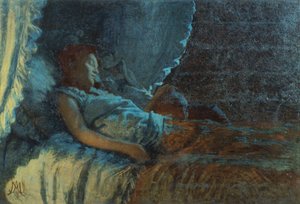 Glückliche Morgendämmerung, von Angelo Morbelli von Angelo Morbelli