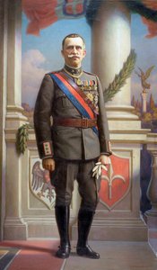Porträt des Königs von Italien Vittorio Emanuele III von Angelo Vernazza