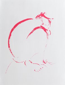 Gefalteter Akt Karmesin, 2006 von Angie Kenber