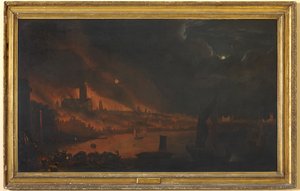 Das Große Feuer von London, ca. 1666-1700 von Anglo Dutch School