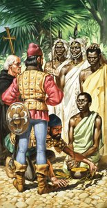 Portugiesische Entdecker erreichen Kap Verde und den Gambia-Fluss, wo sie Einheimische fanden, die bereit waren, Gold zu handeln