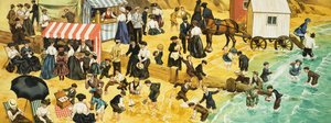 Viktorianische oder edwardianische Strandszene