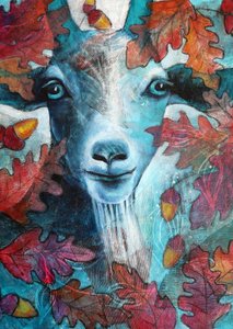 Mystische Herbstziege von Ania Witwitzka