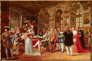 Das Jahrhundert von Franz I.: Franz I., König von Frankreich, erhielt das Gemälde der Heiligen Familie in Fontainebleau, das von Raphael aus Rom geschickt wurde.