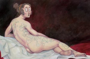 Liegender Akt mit Tinte, 2018
