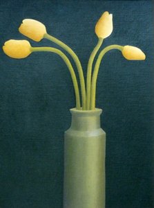 Vier gelbe Tulpen, 1982 von Anna Phillips