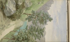 Berglandschaft mit Wasser bei Glion von Anna Catharina Maria van Eeghen (possibly)
