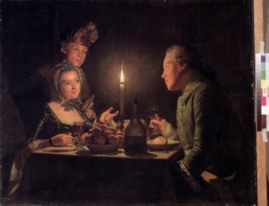 Abendessen bei Kerzenlicht von Anna Dorothea Lisiewska