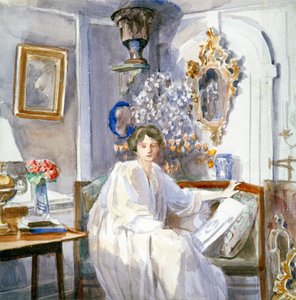 Junge Frau in Weiß, ca. 1864-1930 von Anna Lea Merritt