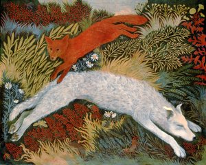 Schneller roter Fuchs fauler Hund
