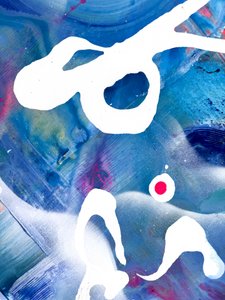 Lebendiges blaues flüssiges Abstrakt von Anna Viklund