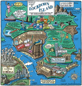 Karte der Lockdown-Insel, 2020