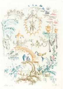 Chinesische Arabeske mit einem Affen, frühe 1760er Jahre von Anne Allen