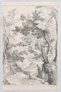 Ein Weg mit einer Brüstung in einem Wald, 18. Jahrhundert von Anne Claude Philippe de Caylus