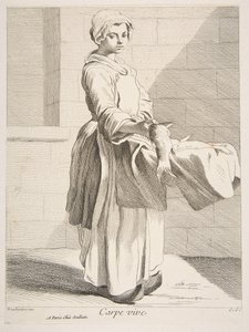 Fischverkäufer, 1738 von Anne Claude Philippe de Caylus