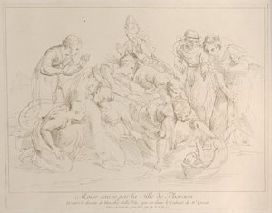 Moses wird von der Tochter des Pharao gerettet von Anne Claude Philippe de Caylus