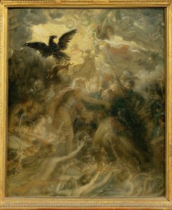 Die Schatten der französischen Helden empfangen von Ossian im himmlischen Elysium. Satirische Replik des großen