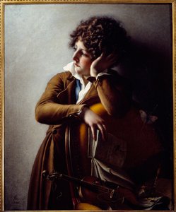 Porträt des jungen Romainville Trioson, Sohn von Dr. Benoit Francois Trioson. Gemälde von Anne Louis Girodet de Roucy-Trioson von Anne Louis Girodet de Roucy Trioson