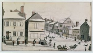 Die Ecke von Warren und Greenwich Street, 1809 von Anne Marguerite Hyde de Neuville