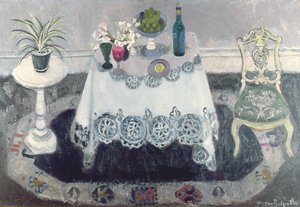 Graues und weißes Interieur von Anne Redpath