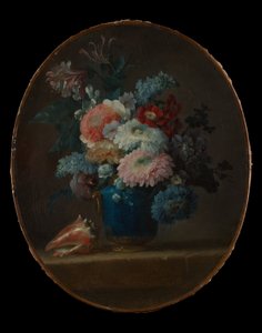 Vase mit Blumen und Muschelschale, 1780 von Anne Vallayer Coster