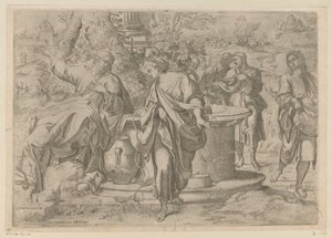 Christus und die Samariterin von Annibale Carracci