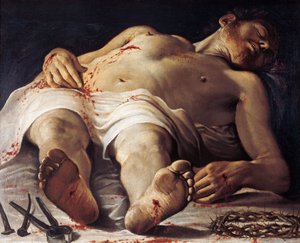 Toter Christus, von Annibale Carracci von Annibale Carracci