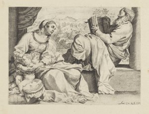 Heilige Familie mit dem jungen Johannes dem Täufer von Annibale Carracci