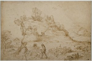 Landschaft und Figuren von Annibale Carracci