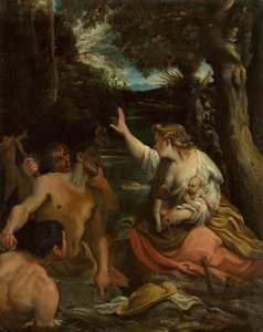 Latona und die lykischen Bauern Latona schützt ihre Kinder, 1585 von Annibale Carracci
