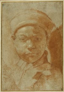 Porträt eines jungen Mannes, Brustbild, mit runder Kappe von Annibale Carracci