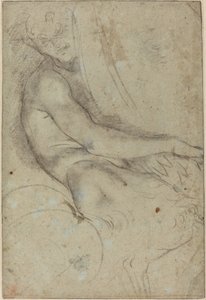 Satyr, der ein Rundbild hält
