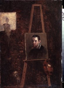 Selbstporträt am Staffelei, 1603-04
