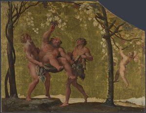 Silenus sammelt Trauben