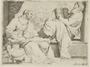 Die Heilige Familie mit Johannes dem Täufer von Annibale Carracci