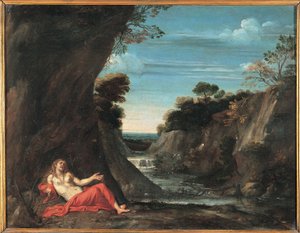 Landschaft mit der reuigen Magdalena von Annibale Carraccis School
