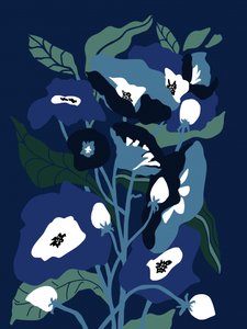 Tiefblaue Botanicals