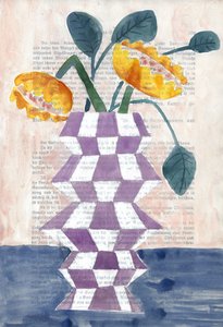 Vase mit goldenen Blüten von Annick