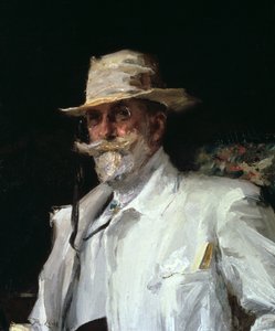 Porträt von William Merritt Chase, amerikanischer impressionistischer Maler, ca. 1910 von Annie Traquair Lang