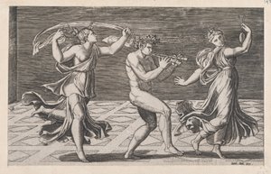 Speculum Romanae Magnificentiae: Tanz der Faune und Bacchantinnen, frühes 16. Jahrhundert von Anon