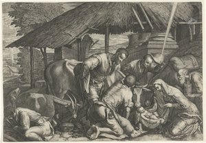 Anbetung der Hirten mit schlafendem Hirtenjungen