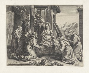 Anbetung des Christuskindes durch Mönche von Anonymous