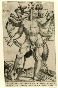 Allegorisches fünfköpfiges Monster